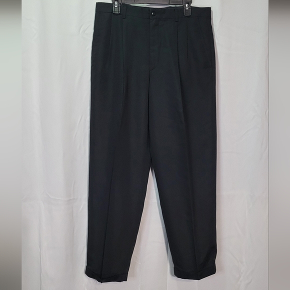 Claiborne Men's Black Cuffed Relaxed Fit Dress Pants Size 34S - Picture 4 of 6